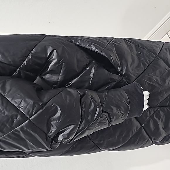 DKNY Jeans Diamond Quilted Hooded Water Resistant Coat Puffer Size XL Black - Picture 6 of 14
